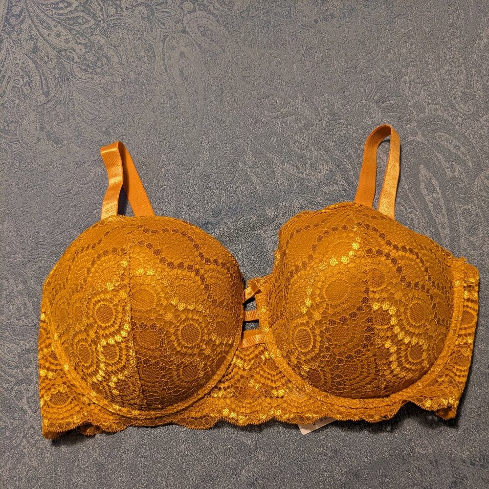 Golden Lace Underwire Bra
